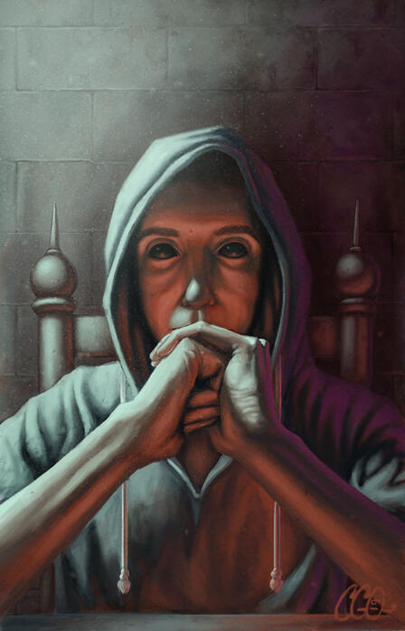 Demonic Portrait Illustration by Cédric Godin Olicard.